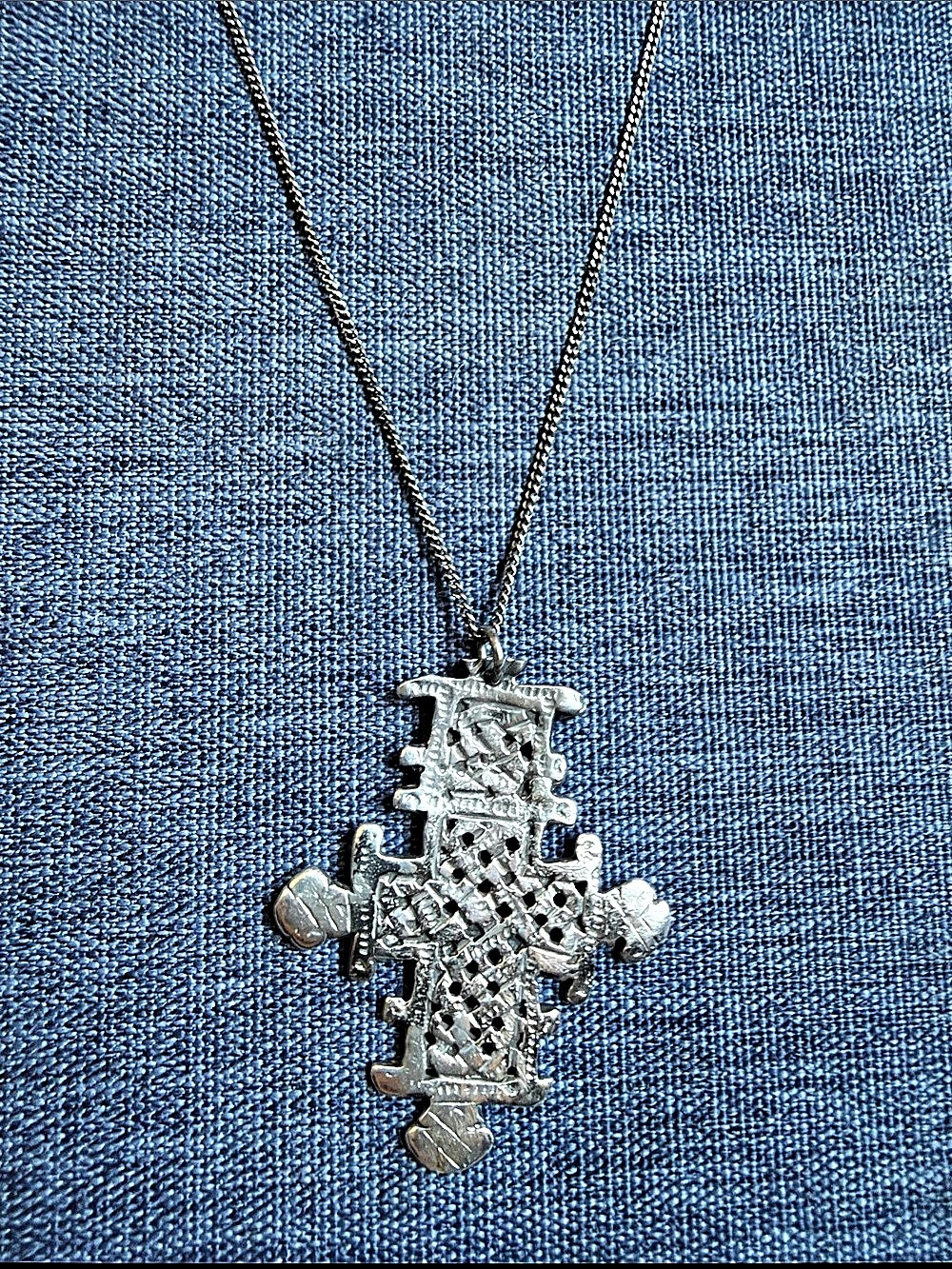 Silver-Tone Cross Pendant Necklace